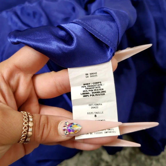 A.B.S. by Allen Schwartz Purple Satin Maxi Formal Dress - Picture 8 of 9